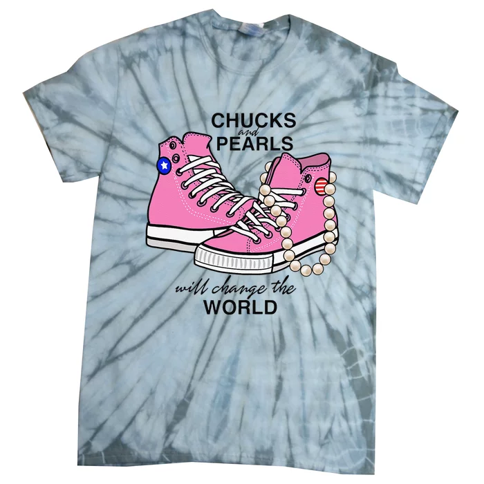 Chucks & Pearls Inspired By Kamala Harris Vp Chucks Tie-Dye T-Shirt