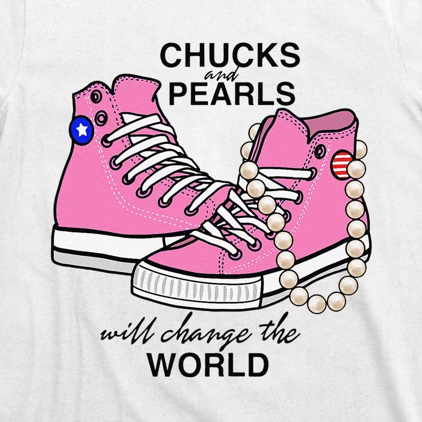 Chucks & Pearls Inspired By Kamala Harris Vp Chucks T-Shirt