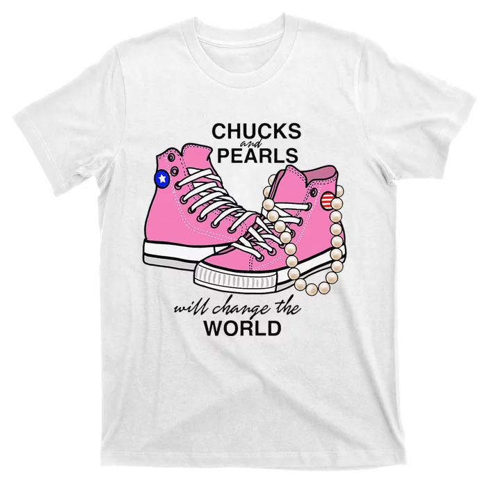 Chucks & Pearls Inspired By Kamala Harris Vp Chucks T-Shirt