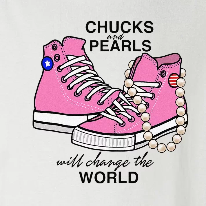 Chucks & Pearls Inspired By Kamala Harris Vp Chucks Toddler Long Sleeve Shirt