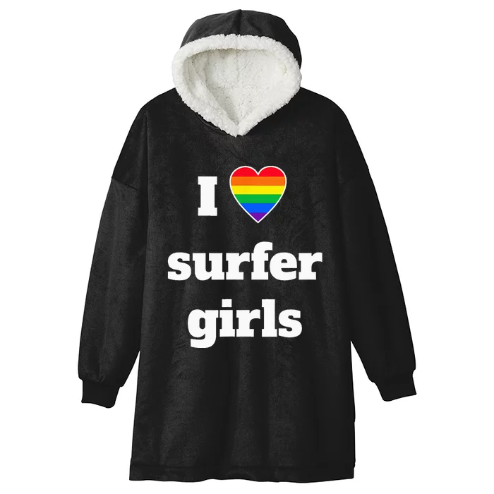 Cool Pride I Heart Surfer Rainbow Hooded Wearable Blanket