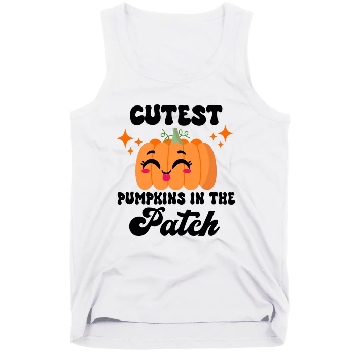 Cutest Pumpkin In The Patch Kids Girls Halloween Pumpkin Tank Top