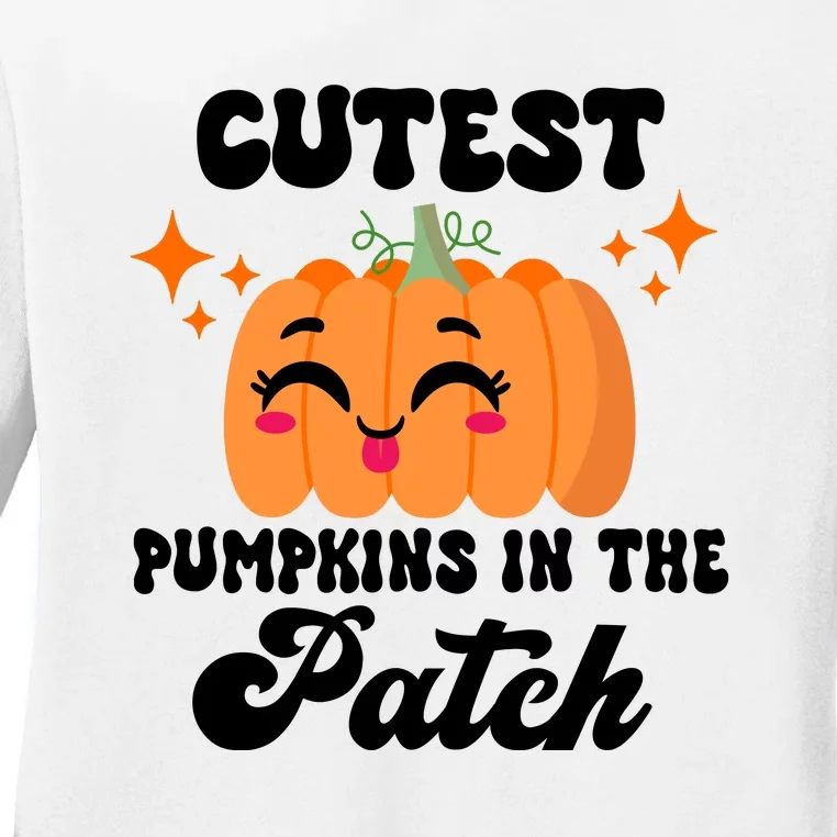 Cutest Pumpkin In The Patch Kids Girls Halloween Pumpkin Ladies Long Sleeve Shirt