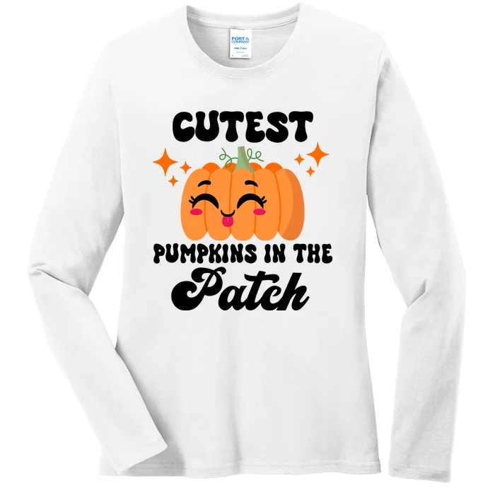 Cutest Pumpkin In The Patch Kids Girls Halloween Pumpkin Ladies Long Sleeve Shirt