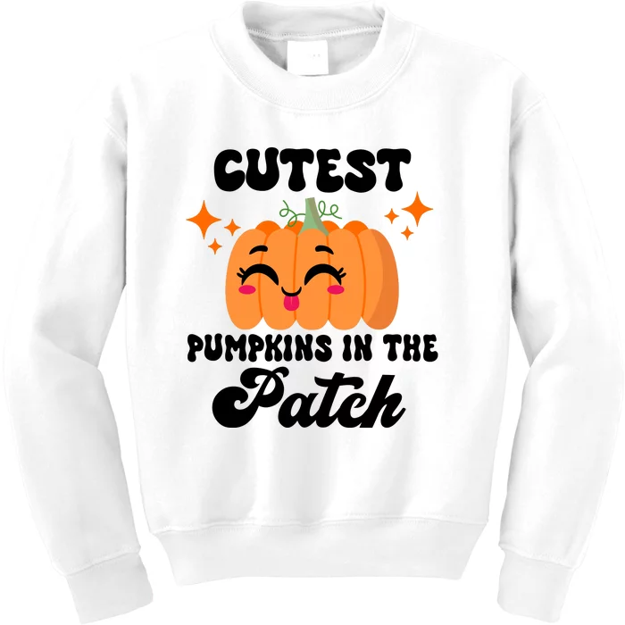 Cutest Pumpkin In The Patch Kids Girls Halloween Pumpkin Kids Sweatshirt