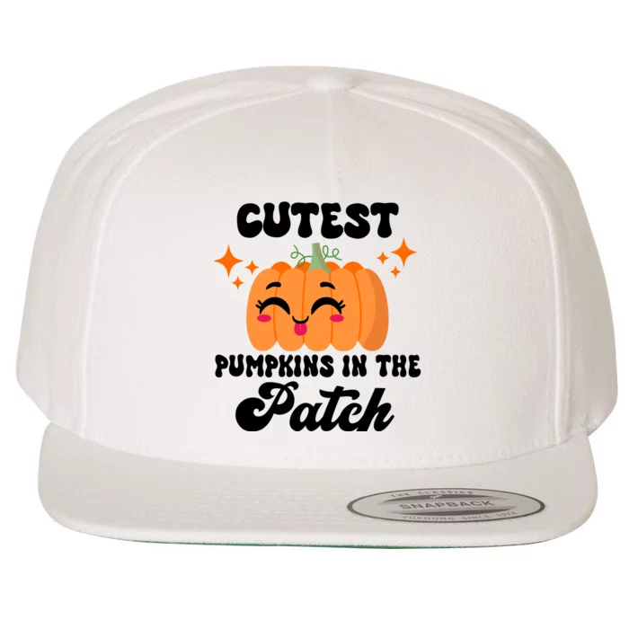 Cutest Pumpkin In The Patch Kids Girls Halloween Pumpkin Wool Snapback Cap