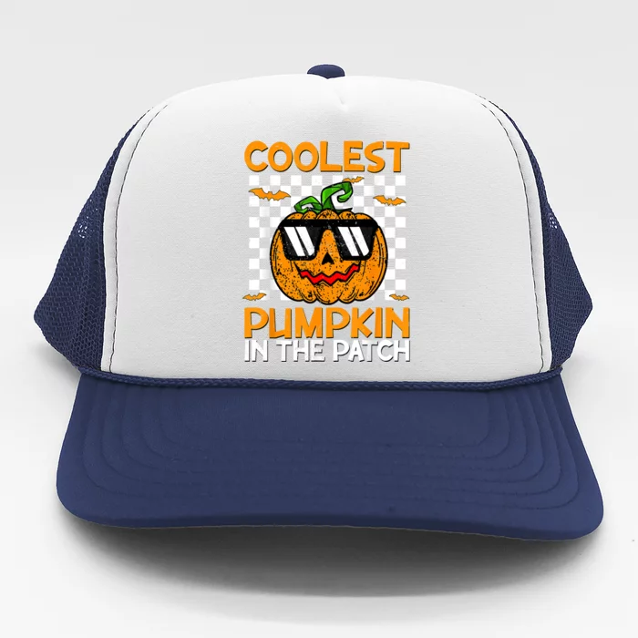 Coolest Pumpkin In The Patch Outfit Halloween Trucker Hat