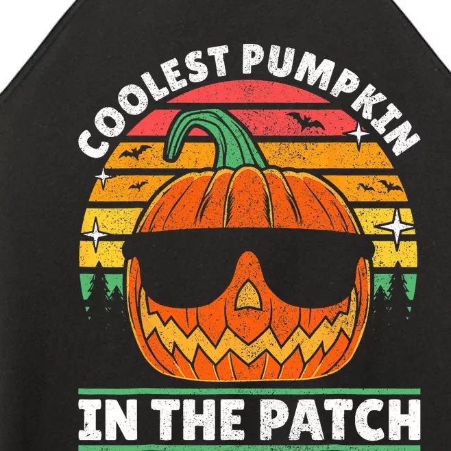 Coolest Pumpkin In The Patch Boy Retro Groovy Halloween Women’s Perfect Tri Rocker Tank