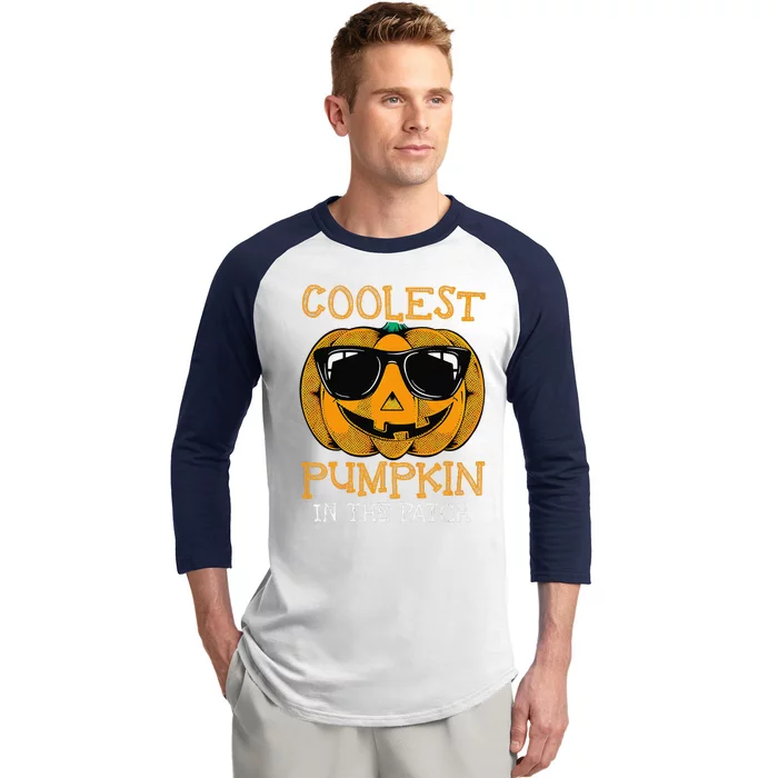 Coolest Pumpkin In The Patch Halloween Baseball Sleeve Shirt