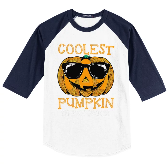 Coolest Pumpkin In The Patch Halloween Baseball Sleeve Shirt