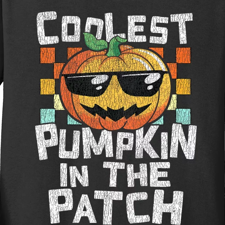 Coolest Pumpkin In The Patch Halloween Girls Kids Long Sleeve Shirt