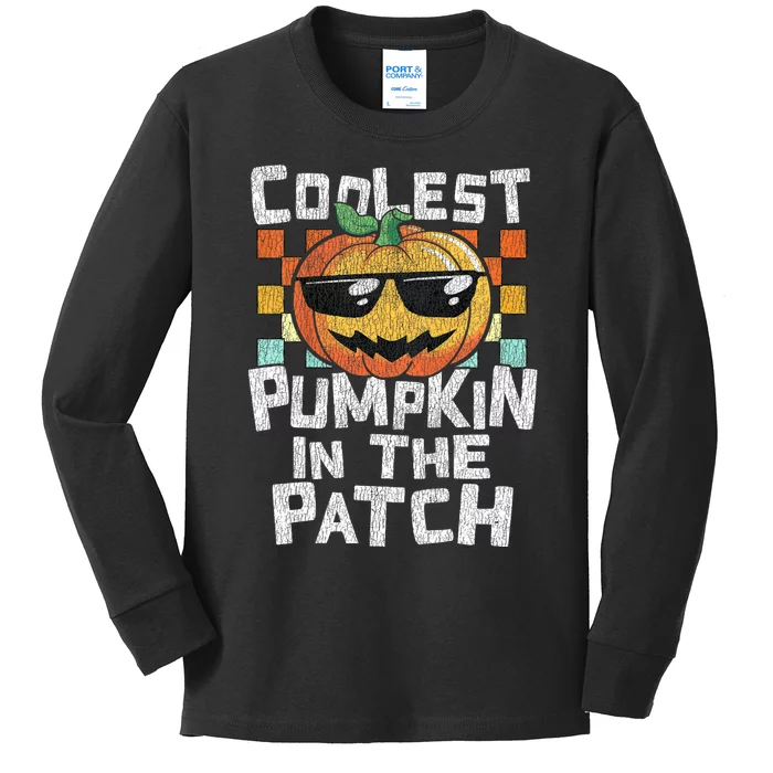 Coolest Pumpkin In The Patch Halloween Girls Kids Long Sleeve Shirt