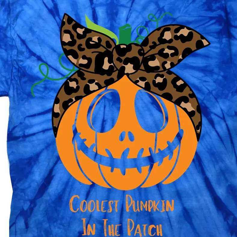 Coolest Pumpkin In The Patch Jackolantern Leopard Head Scarf Cool Gift Tie-Dye T-Shirt