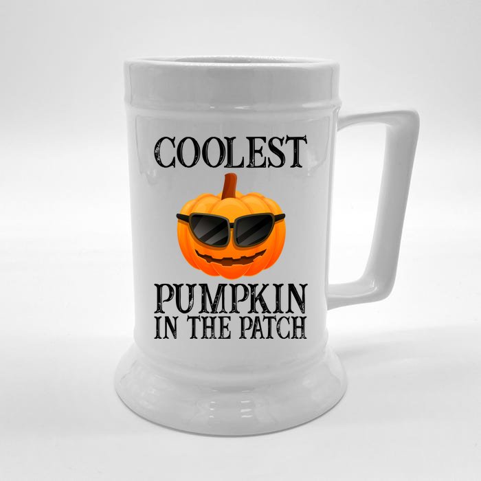 Coolest Pumpkin In The Patch Funny Halloween Front & Back Beer Stein