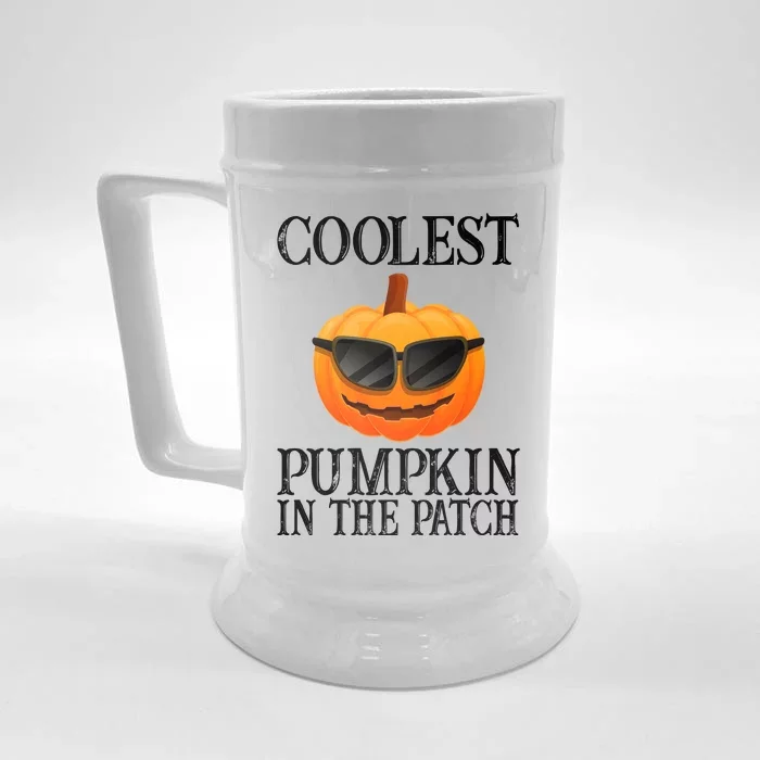 Coolest Pumpkin In The Patch Funny Halloween Front & Back Beer Stein