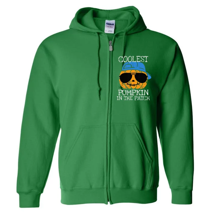 Coolest Pumpkin In The Patch Halloween Full Zip Hoodie