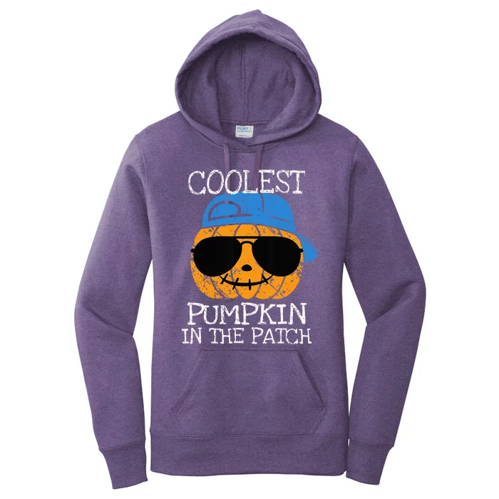 Coolest Pumpkin In The Patch Halloween Women's Pullover Hoodie