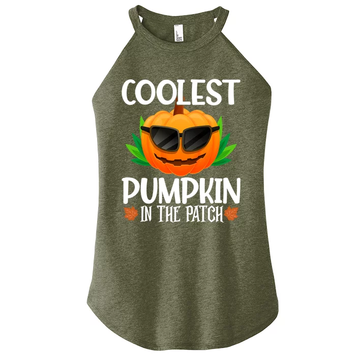 Coolest Pumpkin In The Patch Sunglasses Pumpkin Halloween Gift Women’s Perfect Tri Rocker Tank