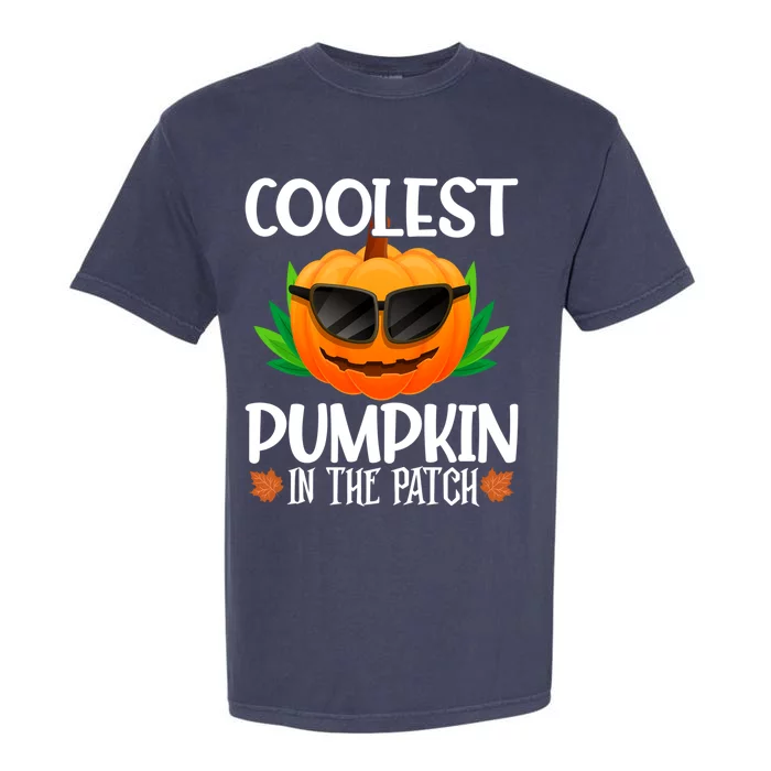 Coolest Pumpkin In The Patch Sunglasses Pumpkin Halloween Gift Garment-Dyed Heavyweight T-Shirt