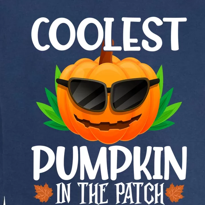 Coolest Pumpkin In The Patch Sunglasses Pumpkin Halloween Gift Garment-Dyed Sweatshirt