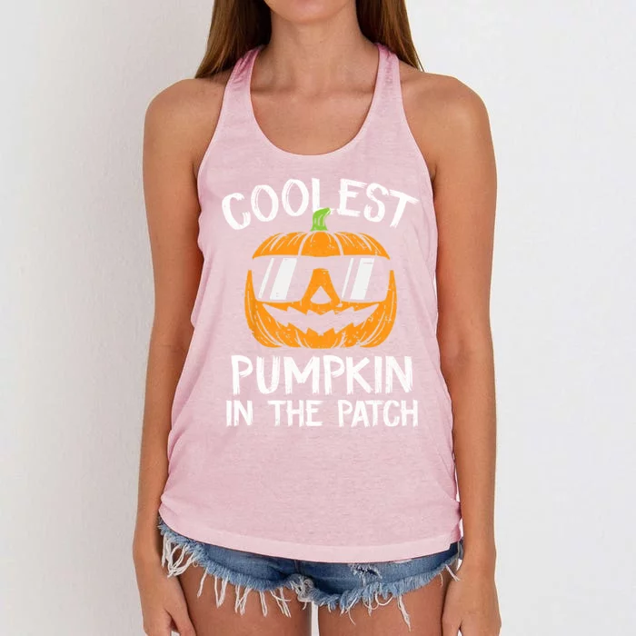 Coolest Pumpkin In The Patch Halloween Gift Women's Knotted Racerback Tank