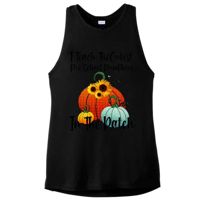 Cutest Pumpkins In Patch Pre School Teacher Fall Halloween Ladies Tri-Blend Wicking Tank