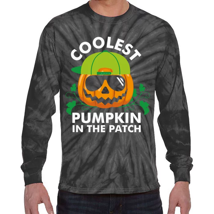 Coolest Pumpkin In The Patch Boy Pumpkin Halloween Tie-Dye Long Sleeve Shirt