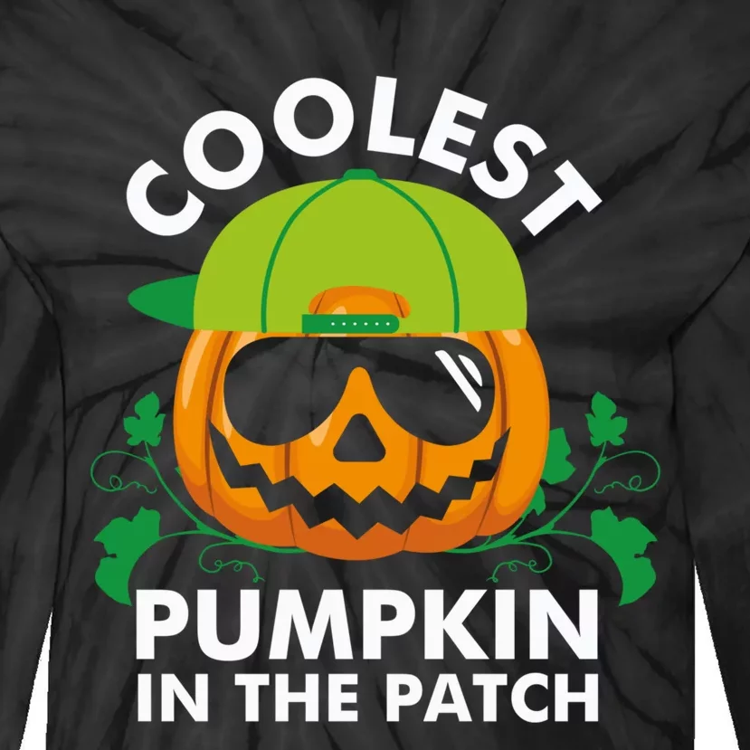 Coolest Pumpkin In The Patch Boy Pumpkin Halloween Tie-Dye Long Sleeve Shirt