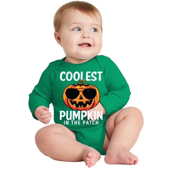 Coolest Pumpkin In The Patch Toddle Boy Halloween Kids Baby Long Sleeve Bodysuit