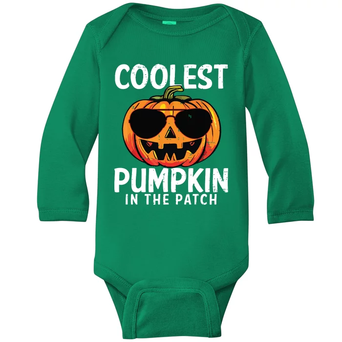 Coolest Pumpkin In The Patch Toddle Boy Halloween Kids Baby Long Sleeve Bodysuit