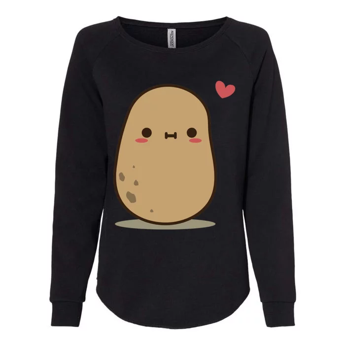 Cute Potato In Love Womens California Wash Sweatshirt