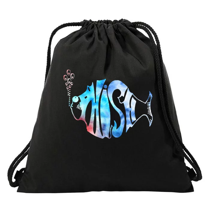 Colorful P.H.I.S.H Jam Tie Dye For Fisherman Fish Graphic Drawstring Bag