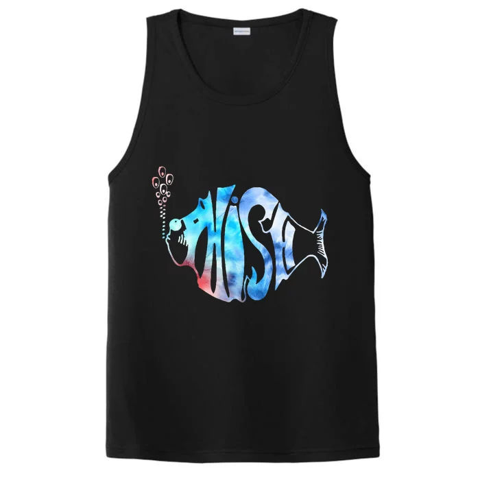 Colorful P.H.I.S.H Jam Tie Dye For Fisherman Fish Graphic Performance Tank