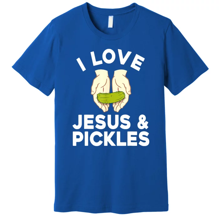 Cute Pickle Jesus Pickle Lovers Funny Gift Premium T-Shirt