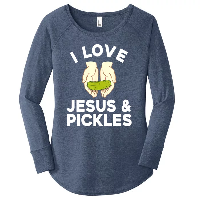 Cute Pickle Jesus Pickle Lovers Funny Gift Women's Perfect Tri Tunic Long Sleeve Shirt