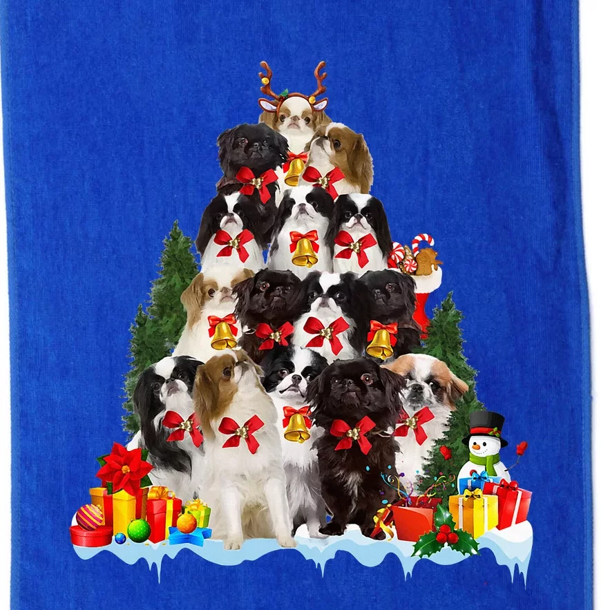 Christmas Pajama Japanese Chin Xmas Tree Gifts Dog Dad Mom Platinum Collection Golf Towel