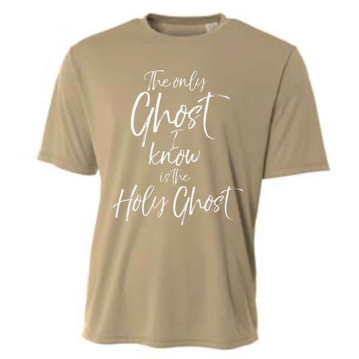 Christian Pun Joke The Only Ghost I Know Is The Holy Ghost Cooling Performance Crew T-Shirt