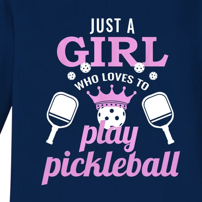 Cute Pickleball Just A Girl Who Loves To Play Pickleball Gift Ideas Baby Long Sleeve Bodysuit