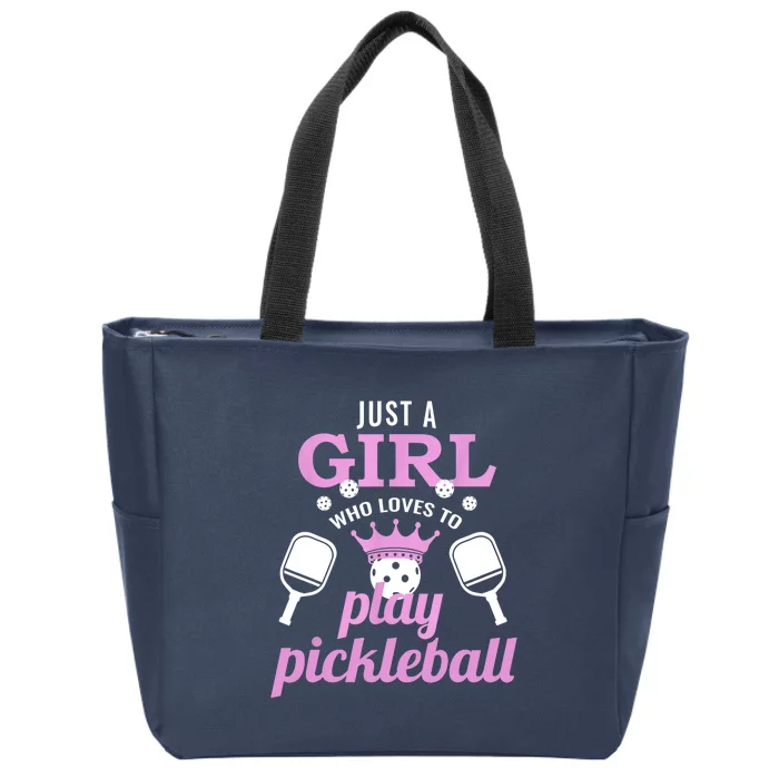 Cute Pickleball Just A Girl Who Loves To Play Pickleball Gift Ideas Zip Tote Bag