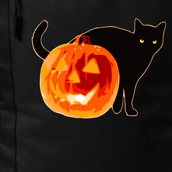 Creepy Pumpkin Jack O Lantern Black Cat Halloween Daily Commute Backpack