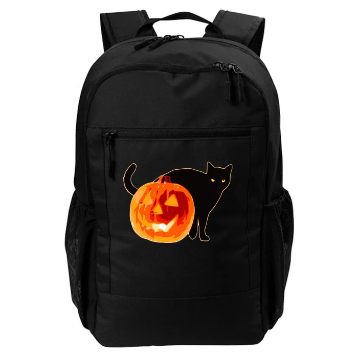 Creepy Pumpkin Jack O Lantern Black Cat Halloween Daily Commute Backpack