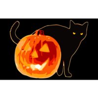 Creepy Pumpkin Jack O Lantern Black Cat Halloween Bumper Sticker