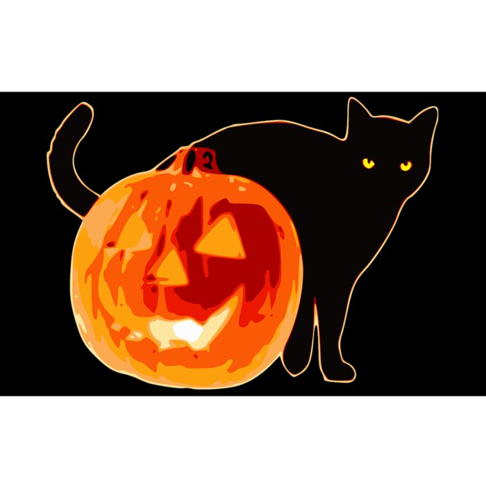 Creepy Pumpkin Jack O Lantern Black Cat Halloween Bumper Sticker