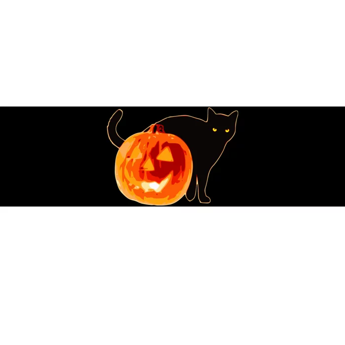 Creepy Pumpkin Jack O Lantern Black Cat Halloween Bumper Sticker