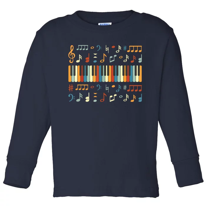 Cool Piano Keyboard Player Funny Pianist Keyboardist Outfit Toddler Long Sleeve Shirt