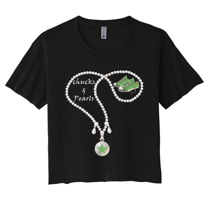 Chucks & Pearls Kamala, Converse Women Girls Women's Crop Top Tee