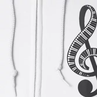 Cute Piano Keyboard Treble Clef Music Note Art Music Gift Full Zip Hoodie