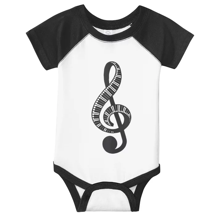 Cute Piano Keyboard Treble Clef Music Note Art Music Gift Infant Baby Jersey Bodysuit