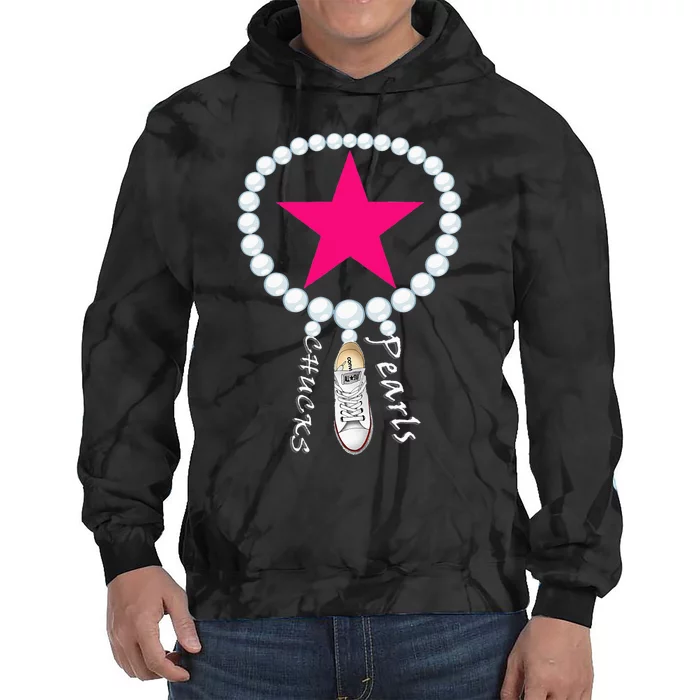 Chucks & Pearls Kamala Funny Converse Women Men Tie Dye Hoodie