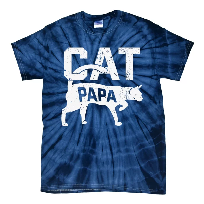 Cat Papa Kitten Pet Owner Meow Fathers Day Tie-Dye T-Shirt